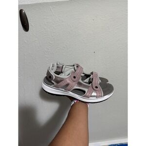 SAS Nudu Sandals Womens Dusty Rose Metallic Silver Comfort Adjustable Straps